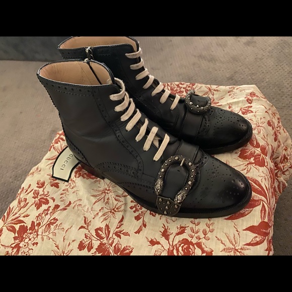 Gucci Black Queercore Boots Brogue Boots 38 1/2 - Picture 2 of 10